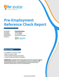 Click here to download a sample PDF report for our automated reference checks